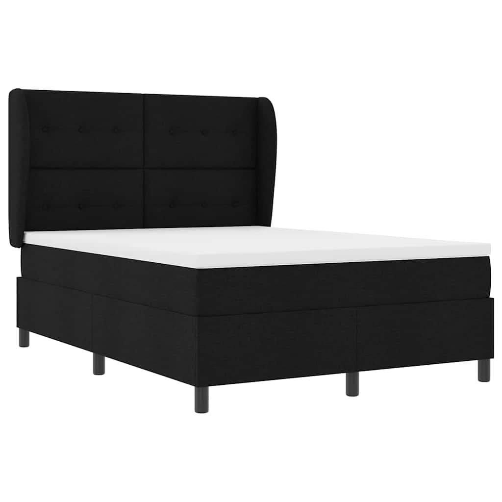 Boxspringbett mit Matratze Schwarz 160 x 200 cm Stoff