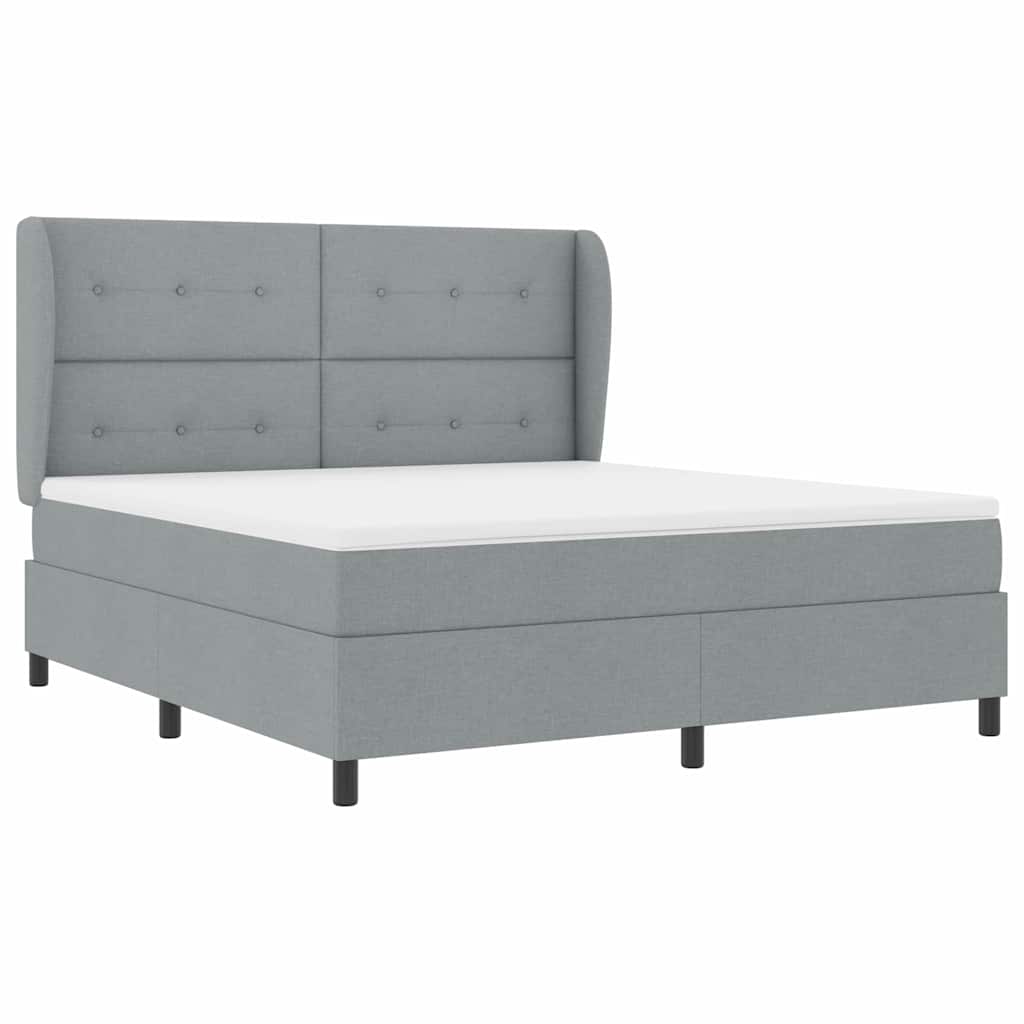 Boxspringbett mit Matratze Hellgrau 180 x 200 cm Stoff