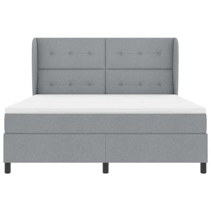 Boxspringbett mit Matratze Hellgrau 180 x 200 cm Stoff