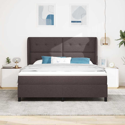 vidaXL Boxspringbett mit Matratze Dunkelbraun 180 x 200 cm Stoff