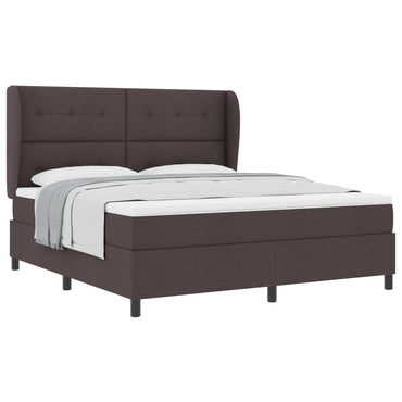 vidaXL Boxspringbett mit Matratze Dunkelbraun 180 x 200 cm Stoff