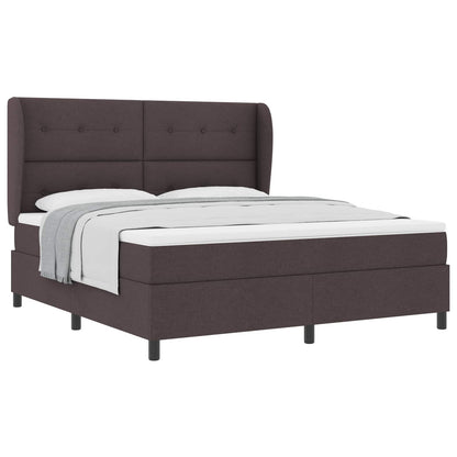 vidaXL Boxspringbett mit Matratze Dunkelbraun 180 x 200 cm Stoff