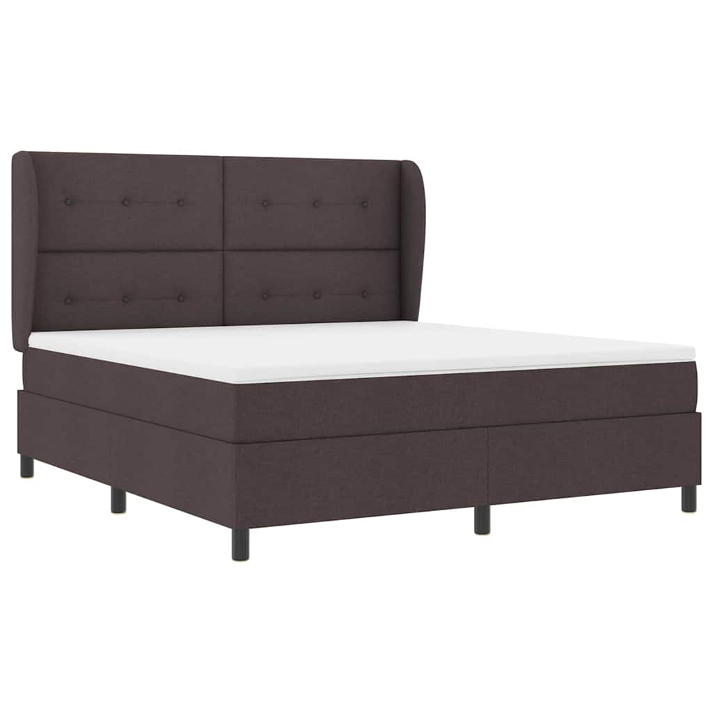 vidaXL Boxspringbett mit Matratze Dunkelbraun 180 x 200 cm Stoff
