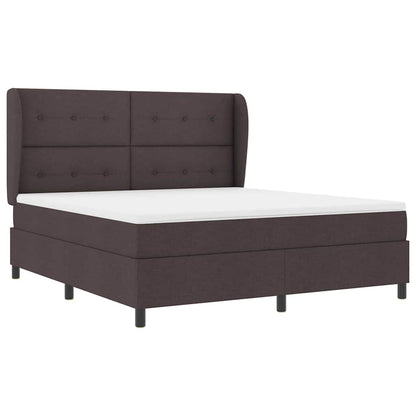 vidaXL Boxspringbett mit Matratze Dunkelbraun 180 x 200 cm Stoff