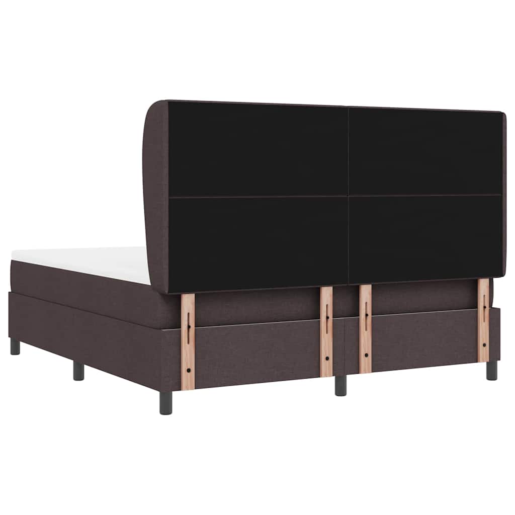 vidaXL Boxspringbett mit Matratze Dunkelbraun 180 x 200 cm Stoff
