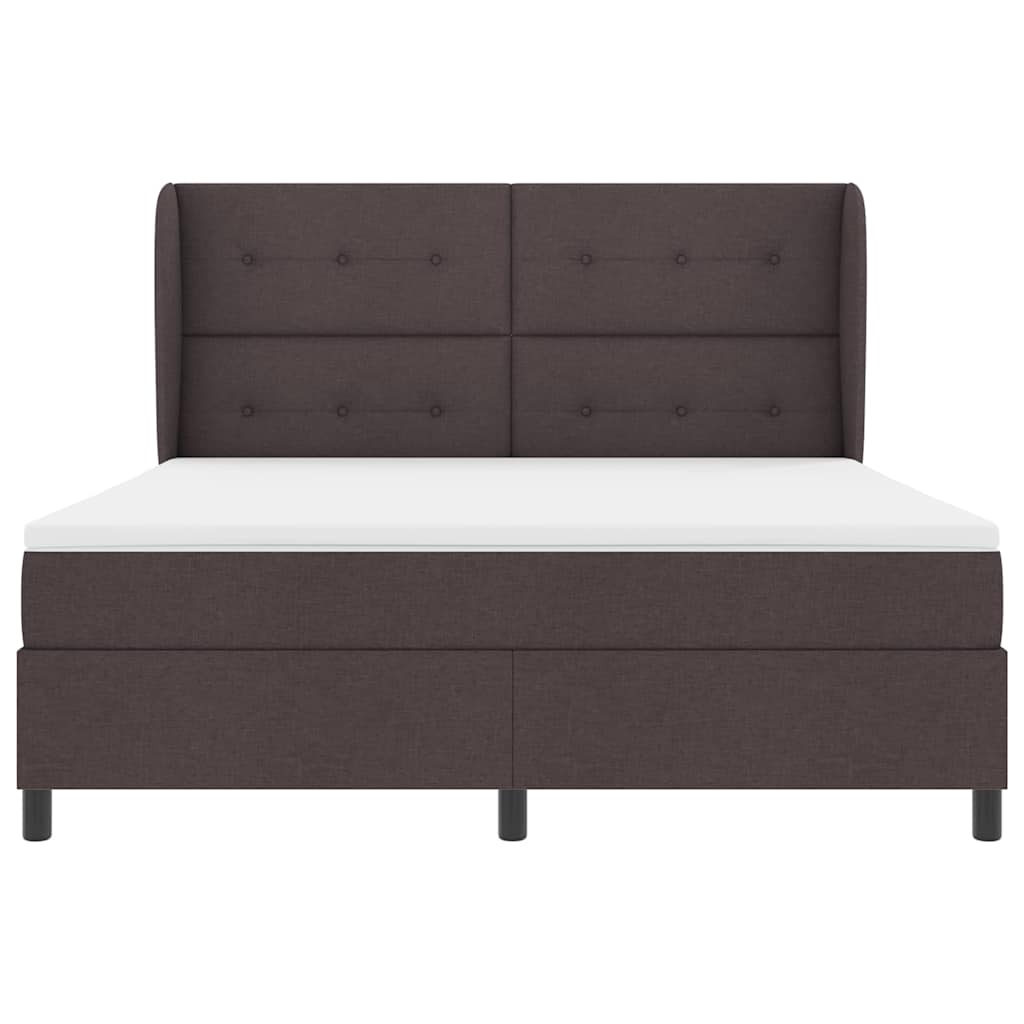 vidaXL Boxspringbett mit Matratze Dunkelbraun 180 x 200 cm Stoff