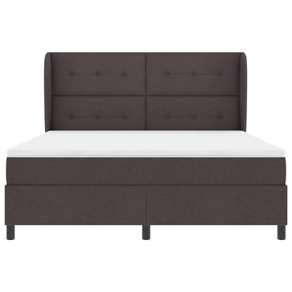 vidaXL Boxspringbett mit Matratze Dunkelbraun 180 x 200 cm Stoff