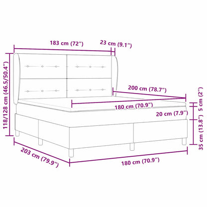 vidaXL Boxspringbett mit Matratze Dunkelbraun 180 x 200 cm Stoff