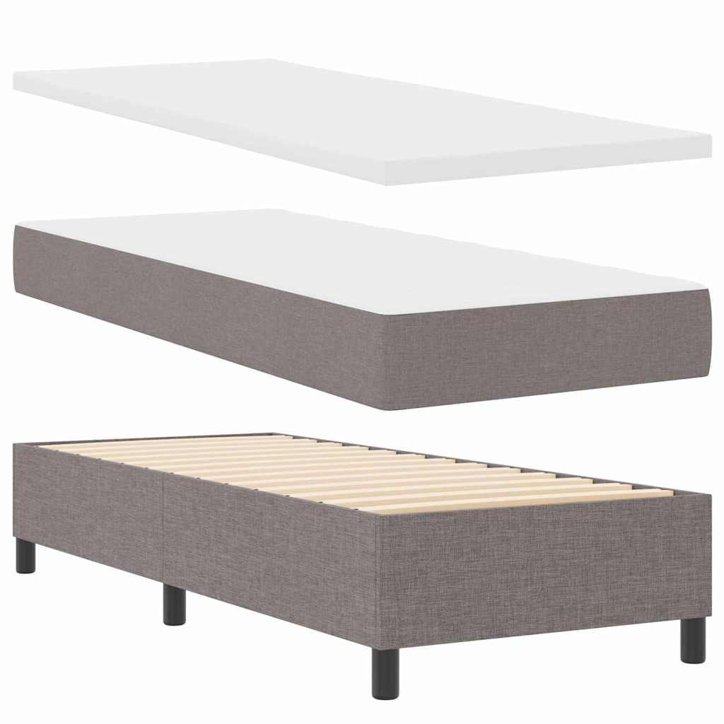 Boxspringbett mit Matratze mit Kopfteil Taupe 80 x 200 cm Stoff
