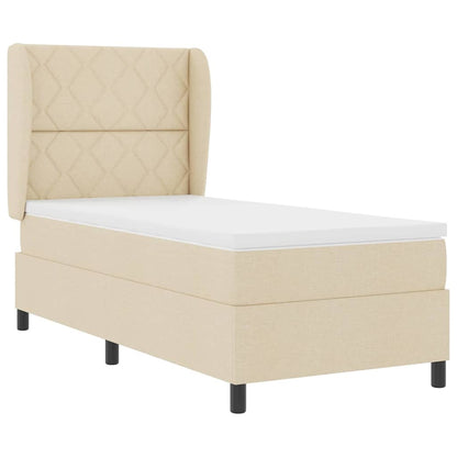 Boxspringbett mit Matratze Creme 100 x 200 cm Stoff