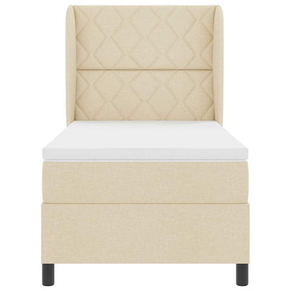 Boxspringbett mit Matratze Creme 100 x 200 cm Stoff