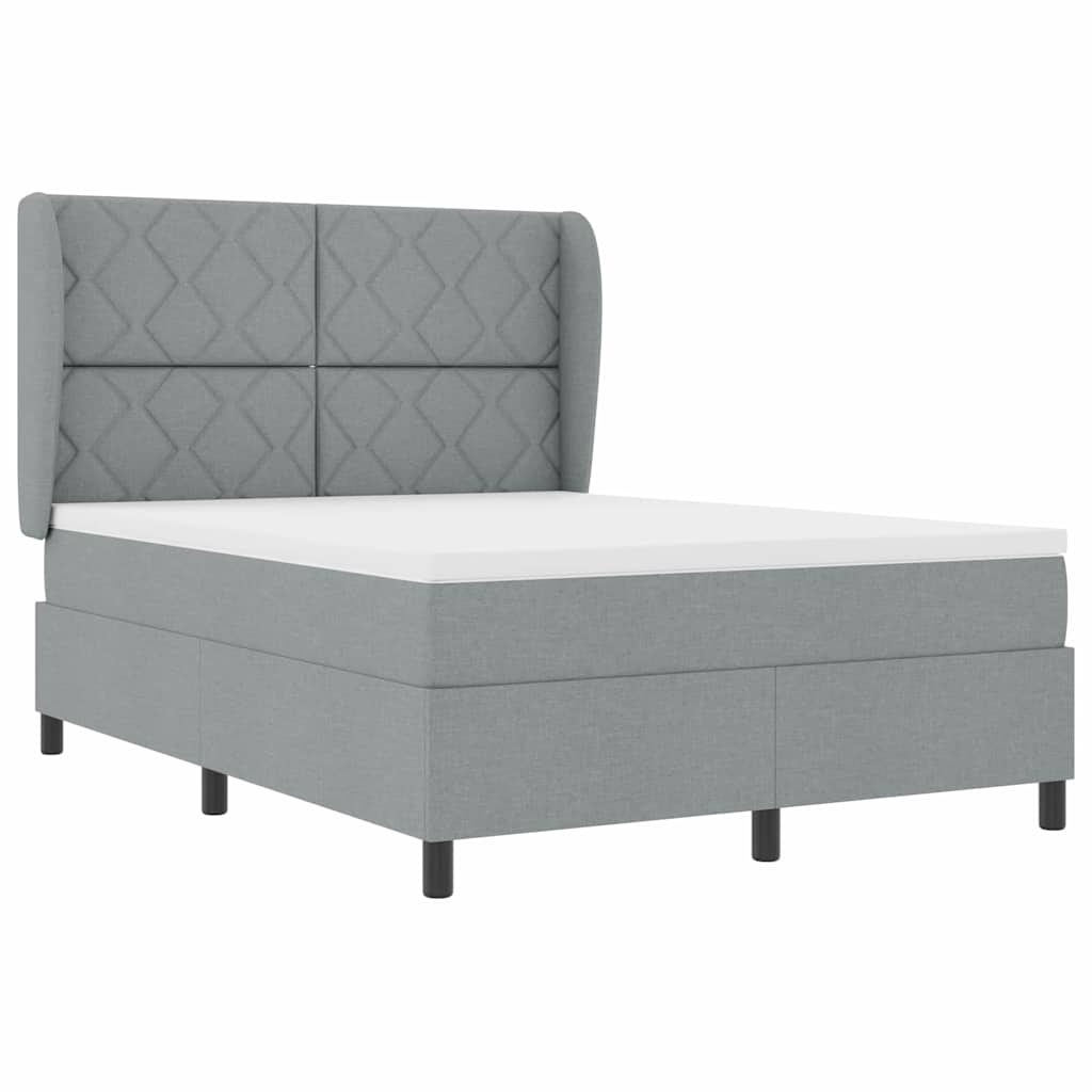 Boxspringbett mit Matratze Hellgrau 160 x 200 cm Stoff