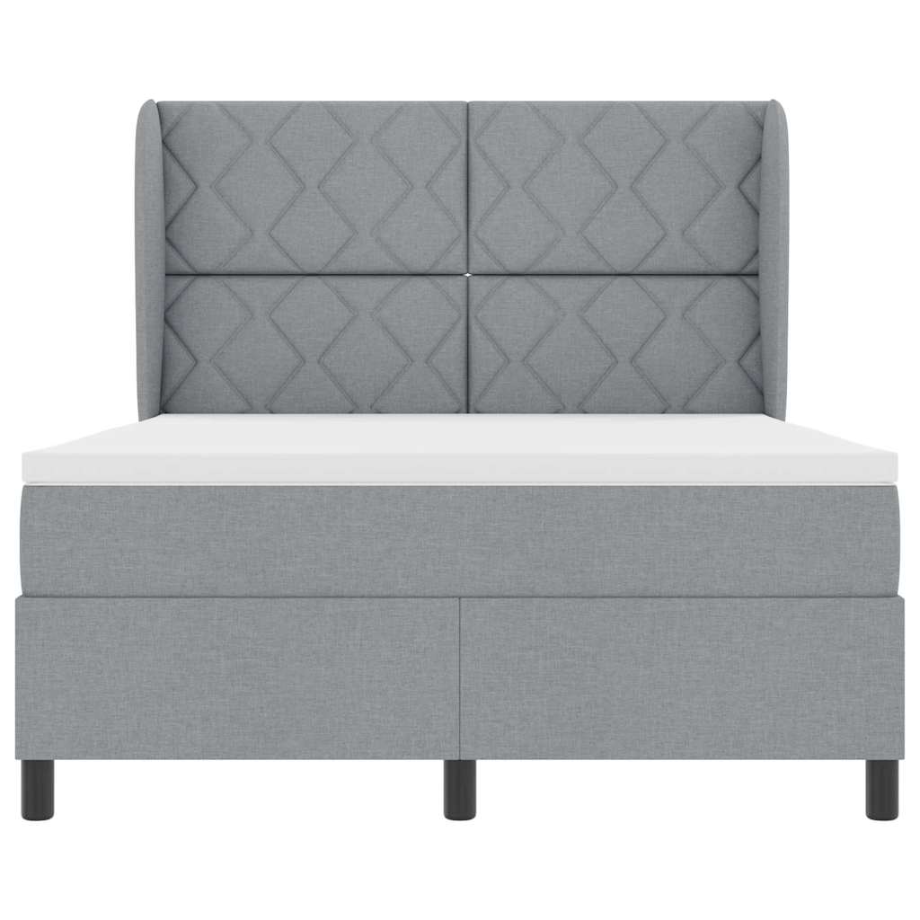 Boxspringbett mit Matratze Hellgrau 160 x 200 cm Stoff