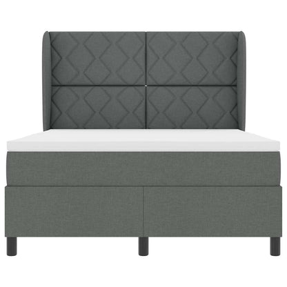Boxspringbett mit Matratze Dunkelgrau 160 x 200 cm Stoff