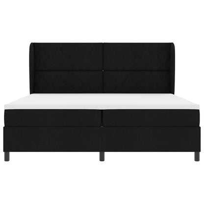 Boxspringbett mit Matratze Schwarz 200 x 200 cm Stoff