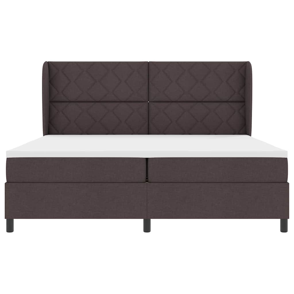 Boxspringbett mit Matratze Dunkelbraun 200 x 200 cm Stoff