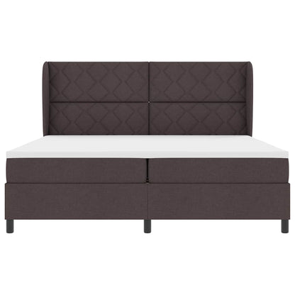 Boxspringbett mit Matratze Dunkelbraun 200 x 200 cm Stoff