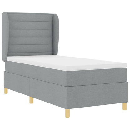Boxspringbett mit Matratze Dunkelgrau 90x190 cm Hellgrau Stoff