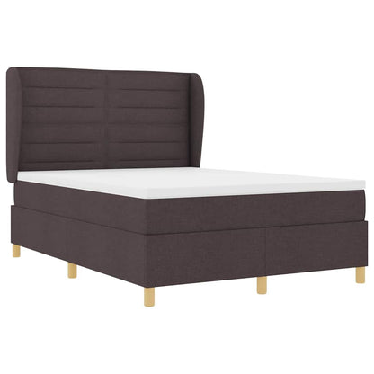 Boxspringbett mit Matratze Dunkelbraun 190 x 140 cm Stoff