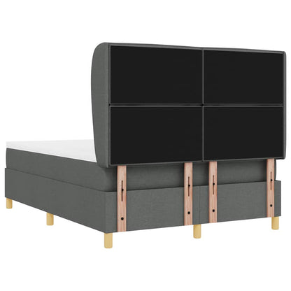 Boxspringbett mit Matratze Dunkelgrau 200 x 140 cm Stoff