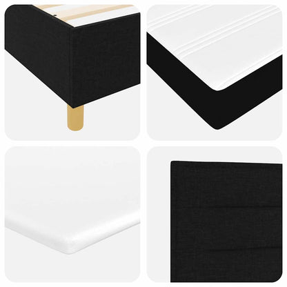 vidaXL Boxspringbett mit Matratze Dunkelgrau 90x190 cm Schwarz Stoff
