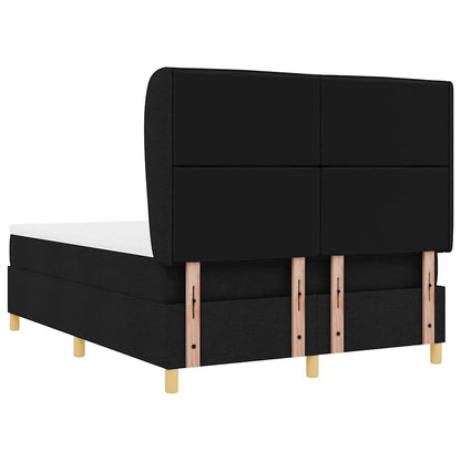 vidaXL Boxspringbett mit Matratze Dunkelgrau 90x190 cm Schwarz Stoff