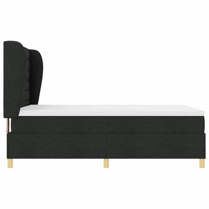 vidaXL Boxspringbett mit Matratze Dunkelgrau 90x190 cm Schwarz Stoff