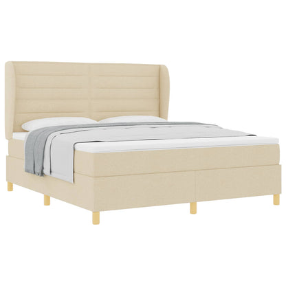 Boxspringbett mit Matratze Creme 200 x 180 cm Stoff