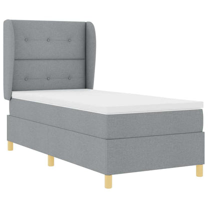 Boxspringbett mit Matratze Dunkelgrau 90x190 cm Hellgrau Stoff