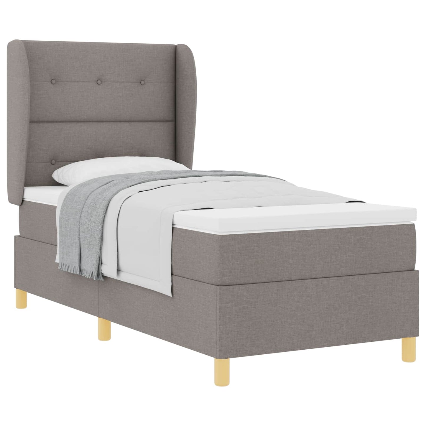 Boxspringbett mit Matratze Taupe 200 x 100 cm Stoff