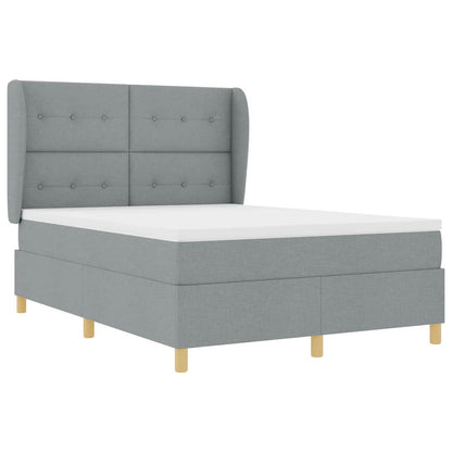 Boxspringbett mit Matratze Hellgrau 190 x 140 cm Stoff