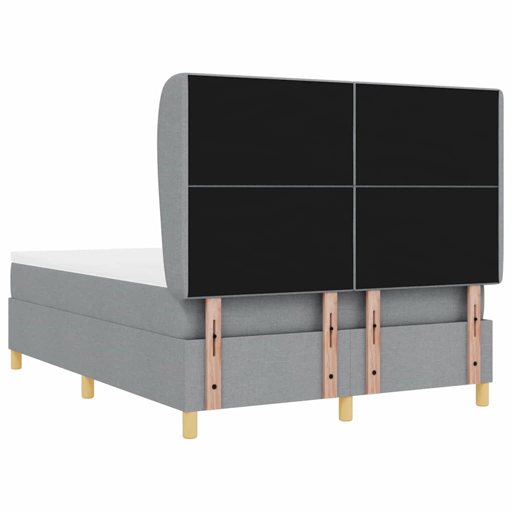 Boxspringbett mit Matratze Hellgrau 190 x 140 cm Stoff