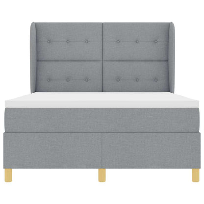 Boxspringbett mit Matratze Hellgrau 190 x 140 cm Stoff