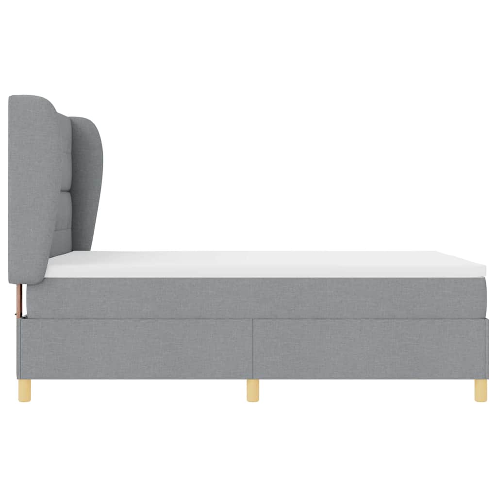 Boxspringbett mit Matratze Hellgrau 190 x 140 cm Stoff