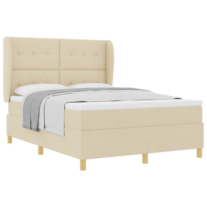 Boxspringbett mit Matratze Creme 190 x 140 cm Stoff