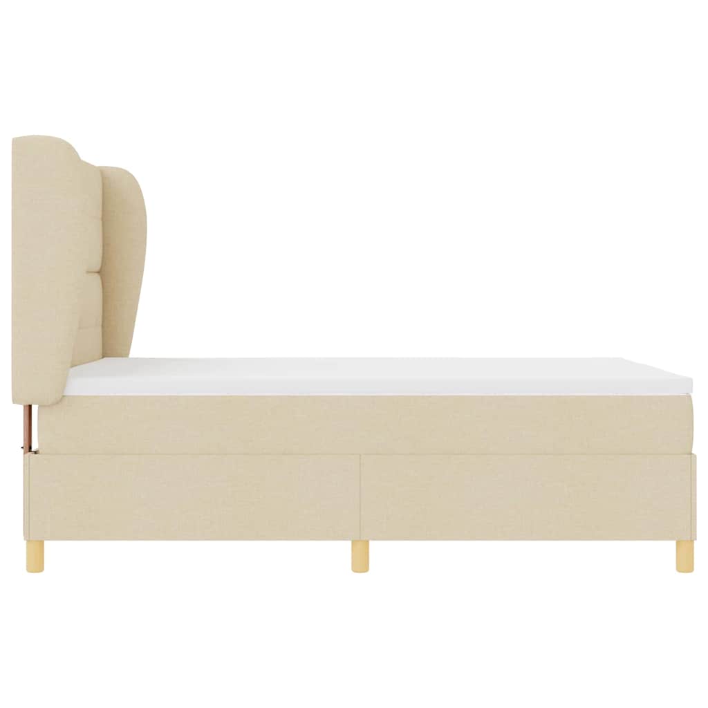 Boxspringbett mit Matratze Creme 190 x 140 cm Stoff