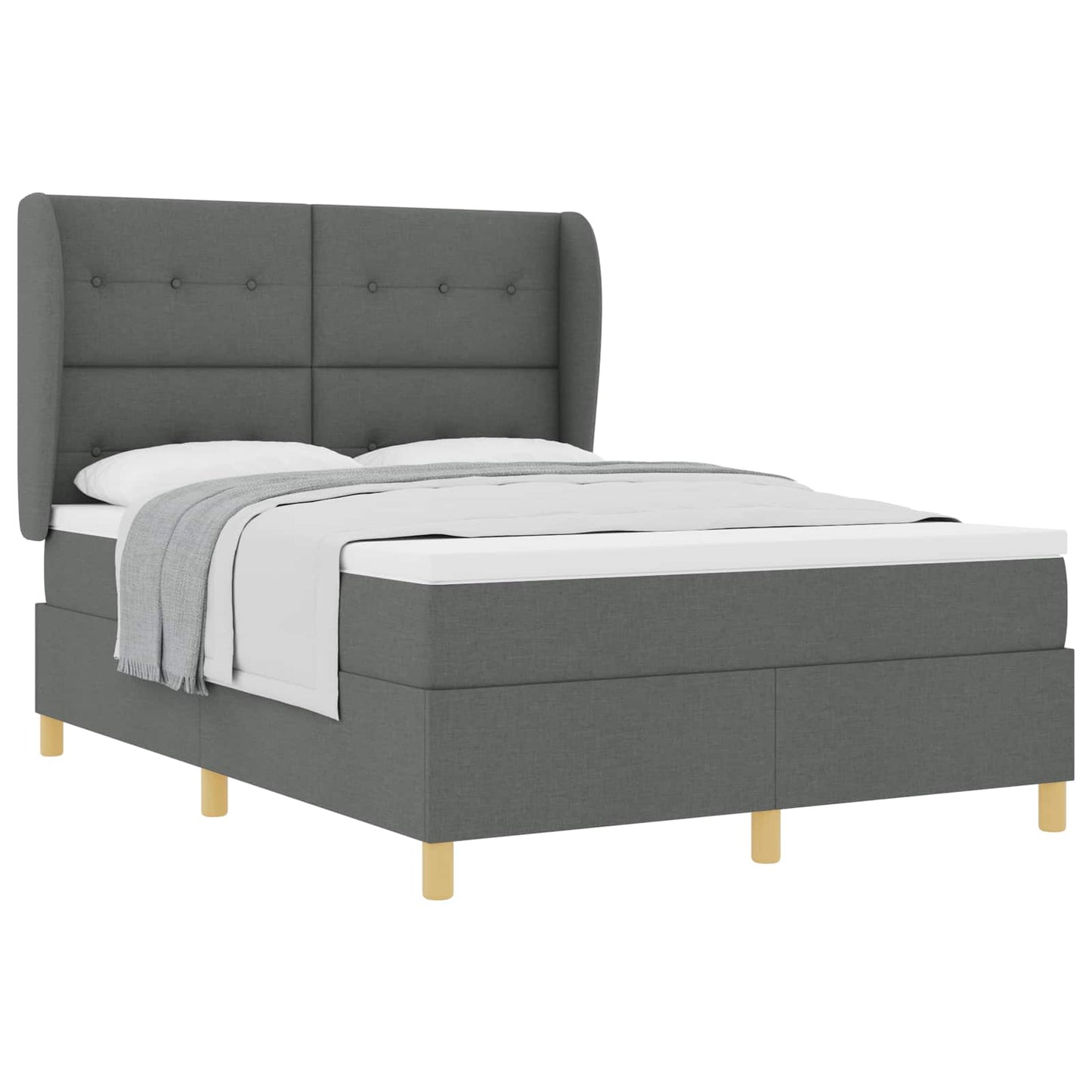 Boxspringbett mit Matratze Dunkelgrau 90x190 cm Dunkelgrau