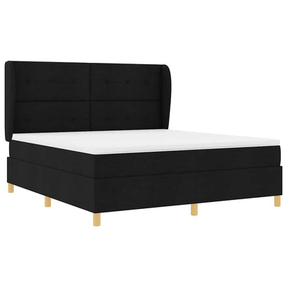 Boxspringbett mit Matratze Schwarz 200 x 180 cm Stoff