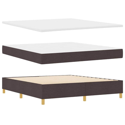 vidaXL Boxspringbett mit Matratze Dunkelgrau 90x190 cm Dunkelbraun