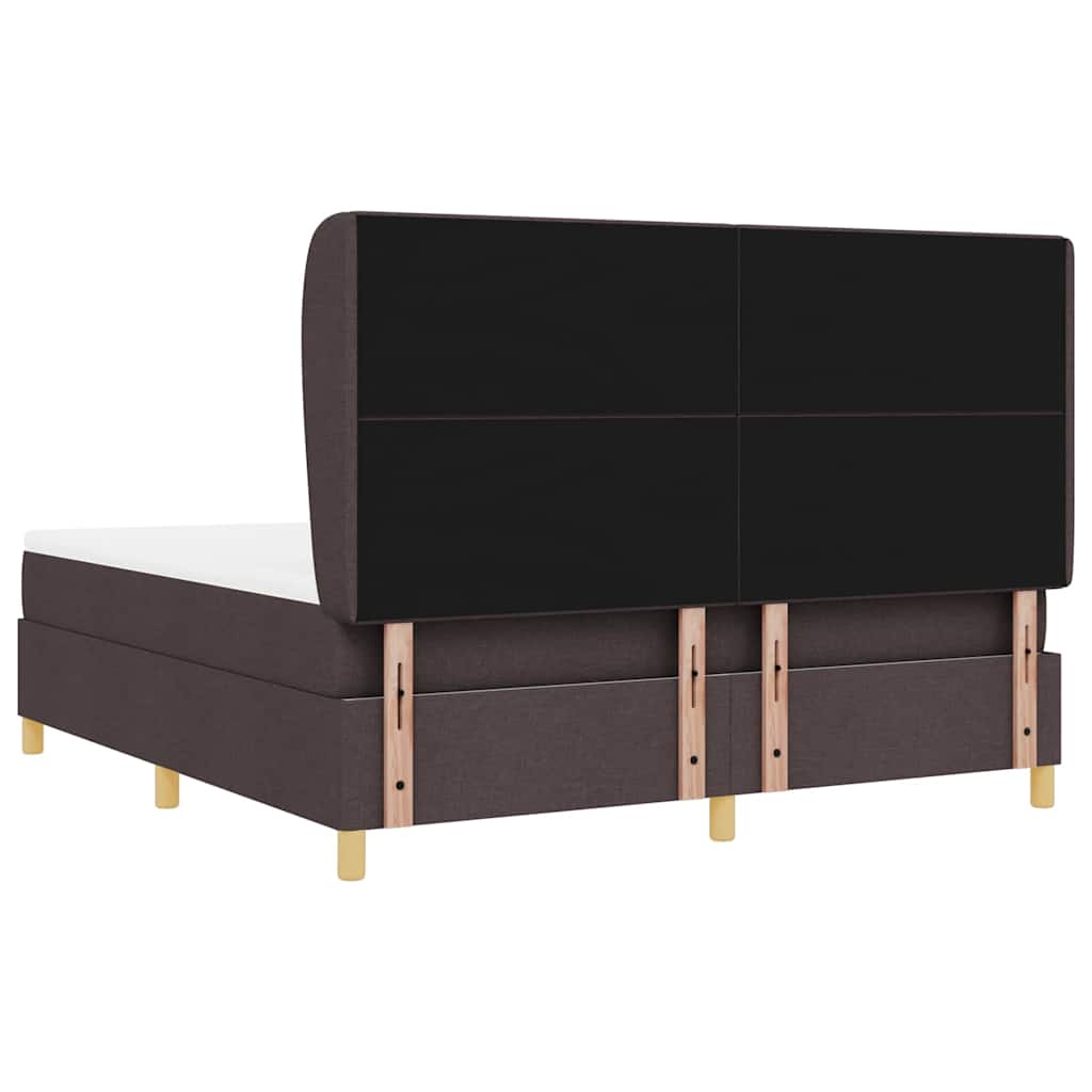 vidaXL Boxspringbett mit Matratze Dunkelgrau 90x190 cm Dunkelbraun