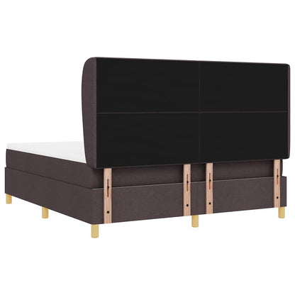 vidaXL Boxspringbett mit Matratze Dunkelgrau 90x190 cm Dunkelbraun