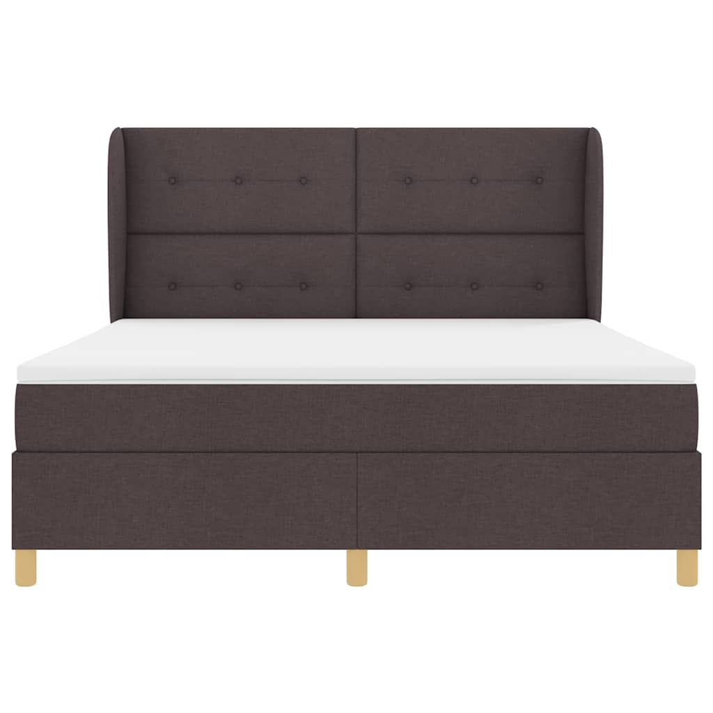 vidaXL Boxspringbett mit Matratze Dunkelgrau 90x190 cm Dunkelbraun