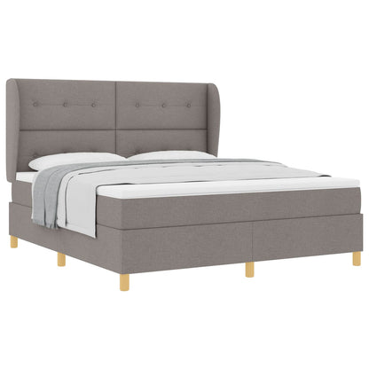 Boxspringbett mit Matratze Taupe 200 x 180 cm Stoff