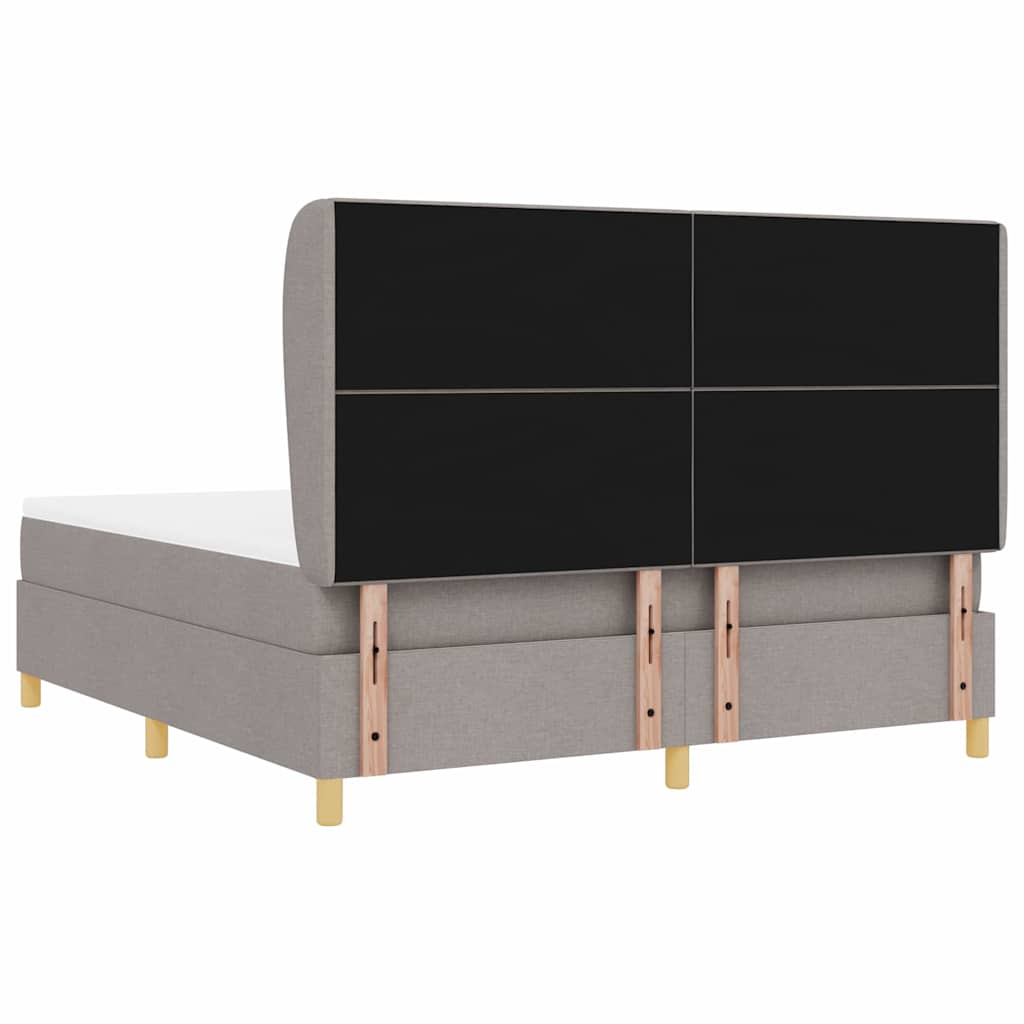 Boxspringbett mit Matratze Taupe 200 x 180 cm Stoff