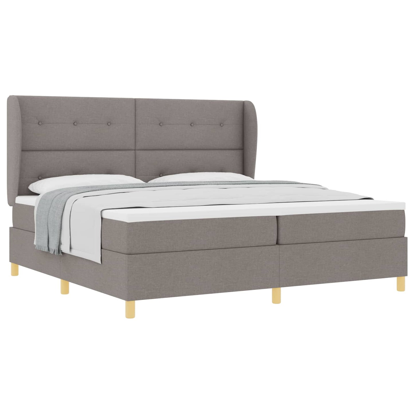 Boxspringbett mit Matratze Taupe 200 x 200 cm Stoff