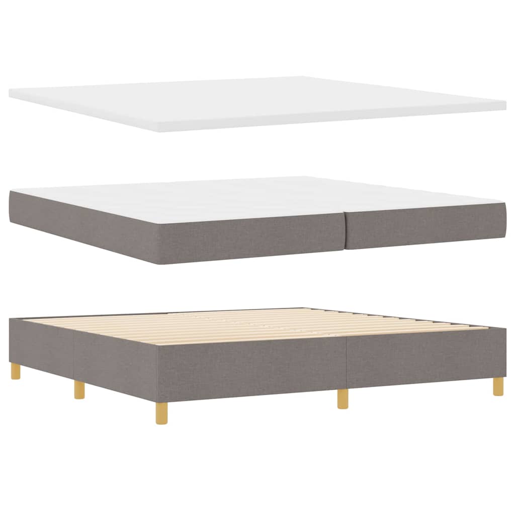 Boxspringbett mit Matratze Taupe 200 x 200 cm Stoff