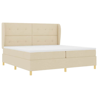 Boxspringbett mit Matratze Creme 200 x 200 cm Stoff