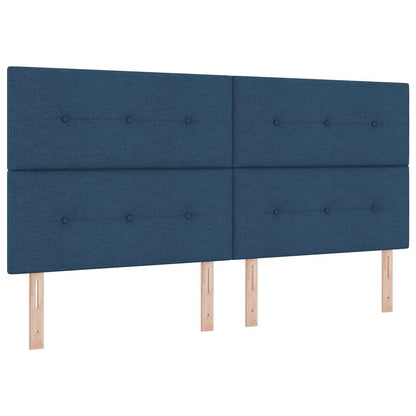 Boxspringbett mit Matratze Dunkelgrau 90x190 cm Blau Stoff