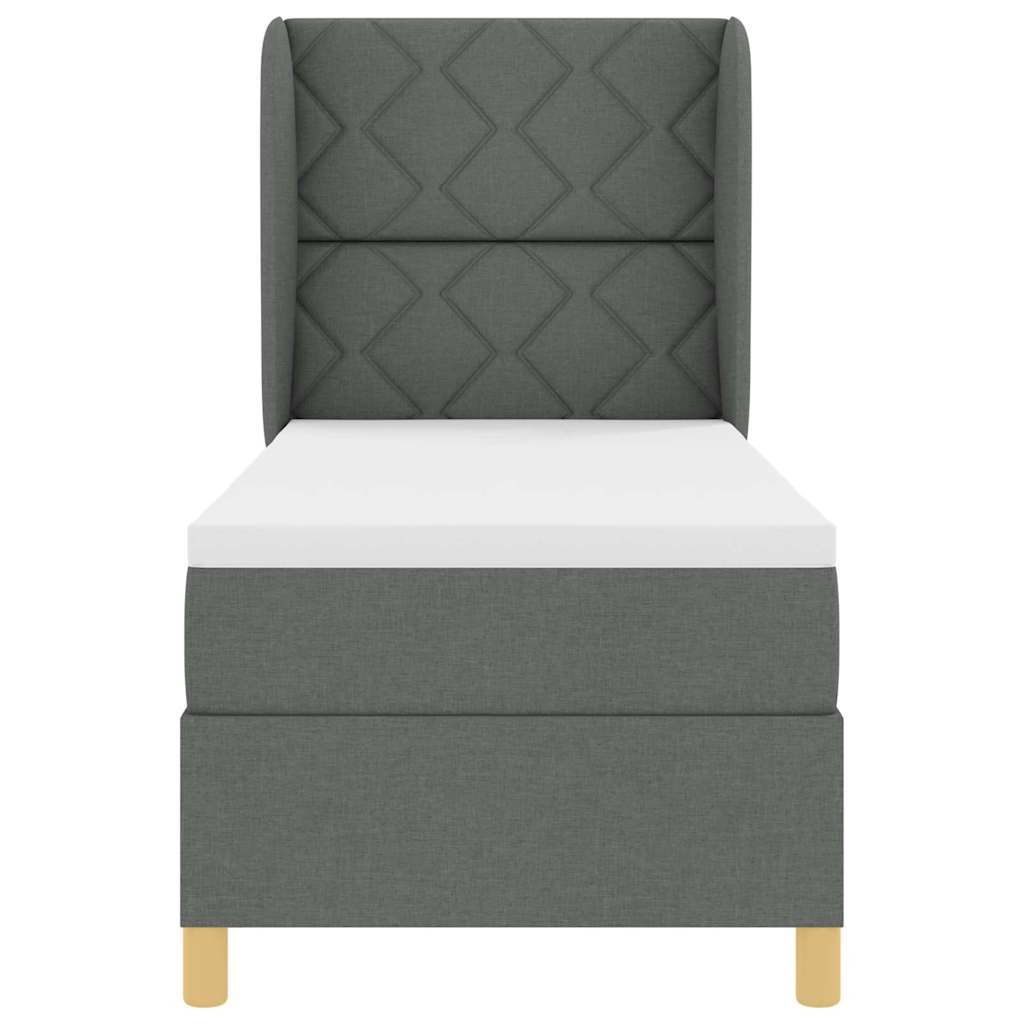 Boxspringbett mit Matratze Dunkelgrau 200 x 80 cm Stoff