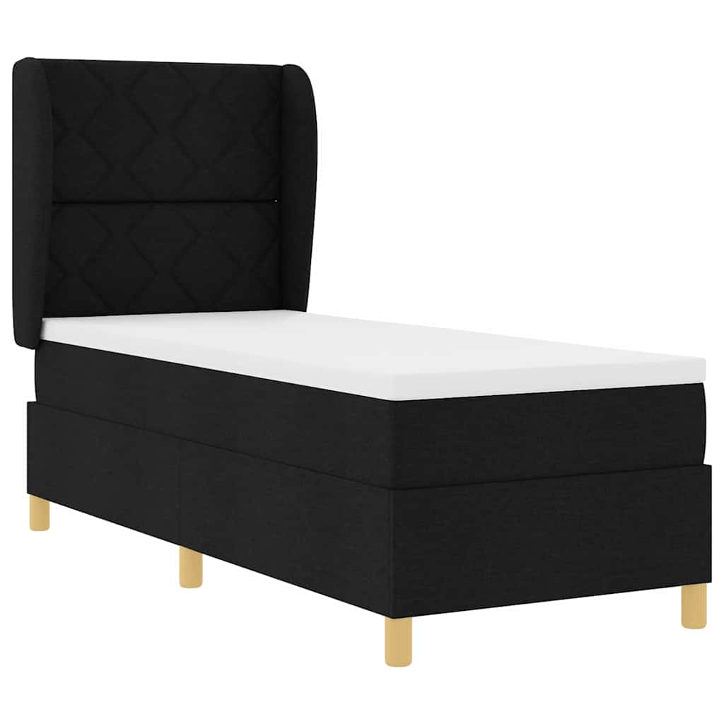 Boxspringbett mit Matratze Schwarz 200 x 80 cm Stoff